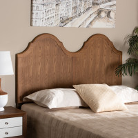 Baxton Studio MG9738-Ash Walnut-HB-Full Baxton Studio Tobin Vintage Classic and Traditional Ash Walnut Finished Wood Full Size Arched Headboard